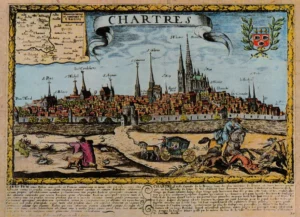 Vue de Chartres - Gravure du XVIIe