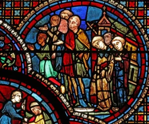 Vitrail St Lubin - Procession - Chartres cathédrale